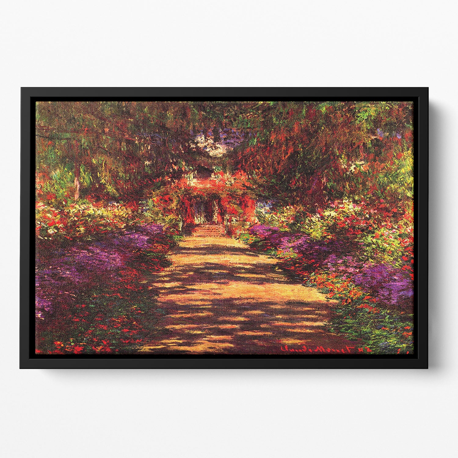 Path in Monets garden in Giverny by Monet Floating Framed Canvas