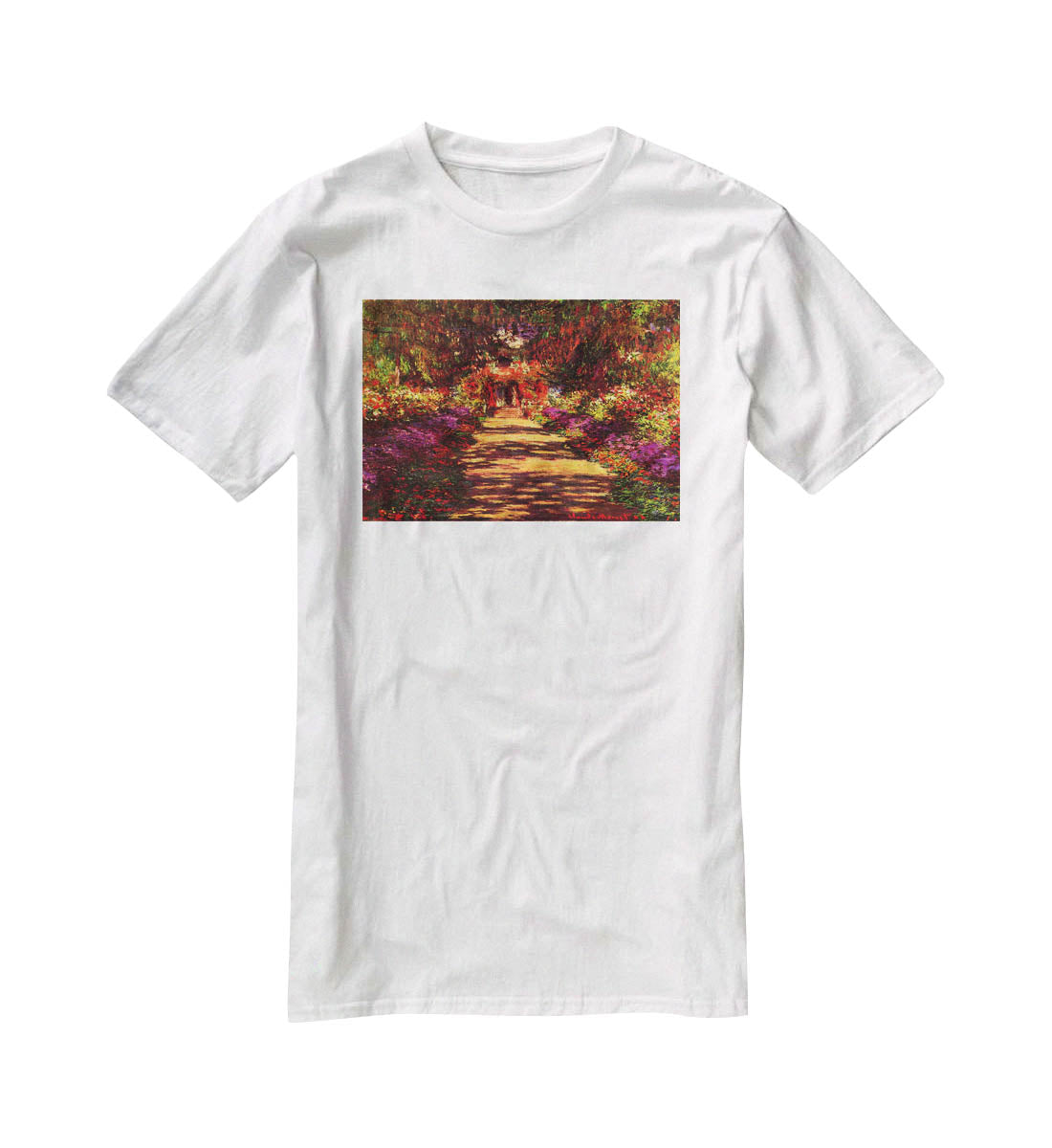 Path in Monets garden in Giverny by Monet T-Shirt - Canvas Art Rocks - 5
