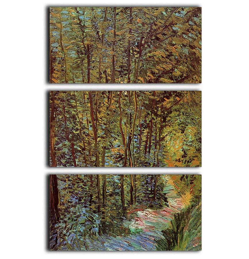 Path in the Woods by Van Gogh 3 Split Panel Canvas Print - Canvas Art Rocks - 1