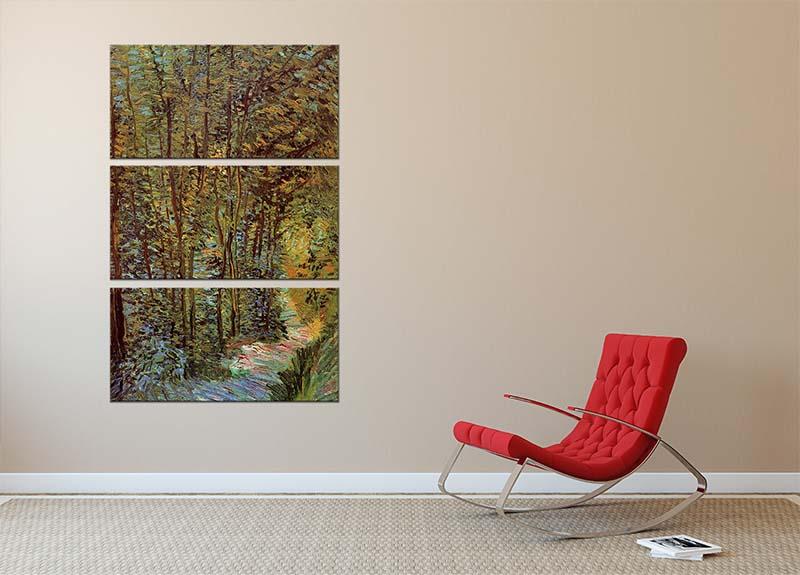 Path in the Woods by Van Gogh 3 Split Panel Canvas Print - Canvas Art Rocks - 2