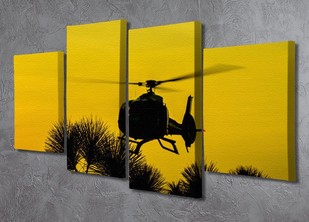 Patrol Helicopter flying in the sky 4 Split Panel Canvas  - Canvas Art Rocks - 2