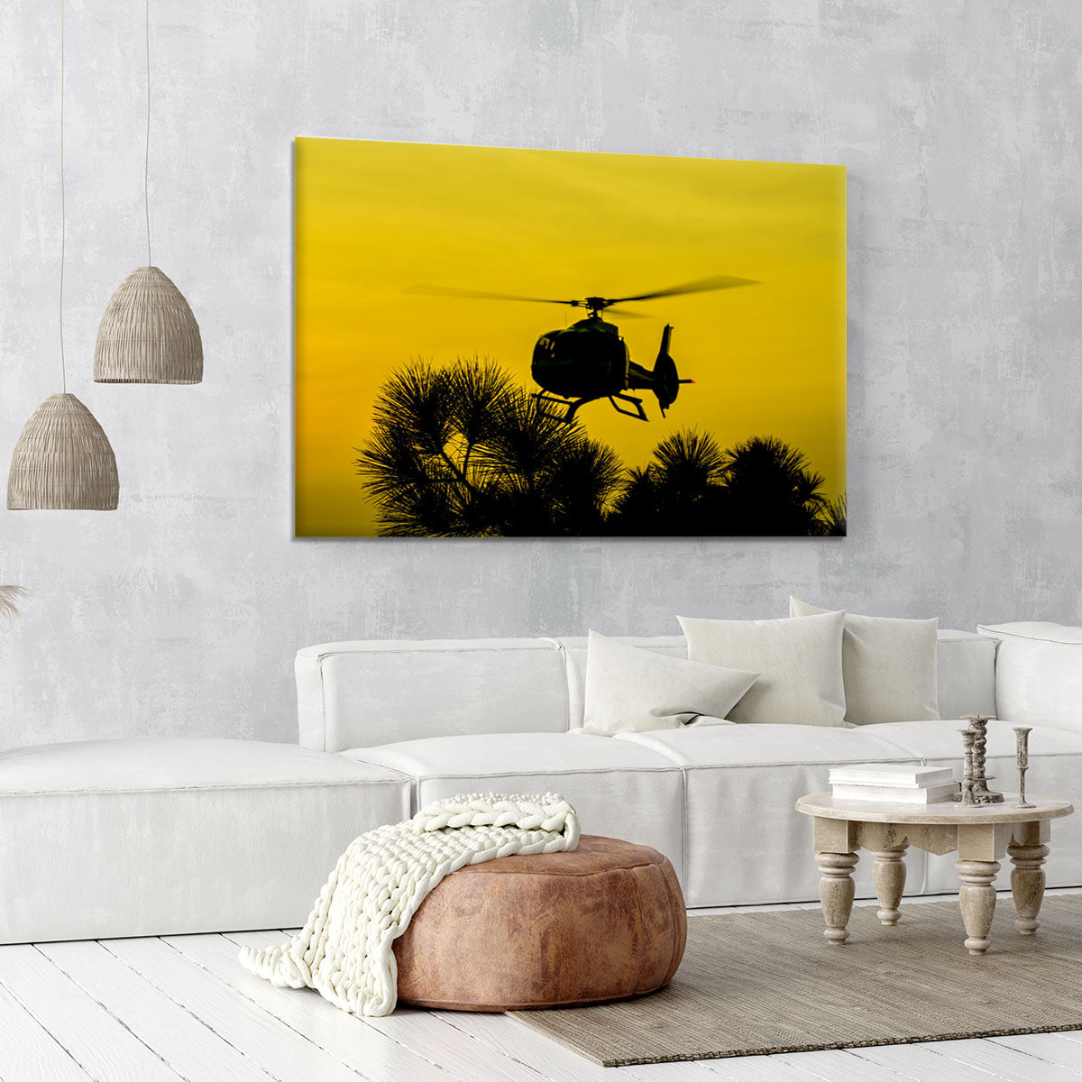 Patrol Helicopter flying in the sky Canvas Print or Poster - Canvas Art Rocks - 6