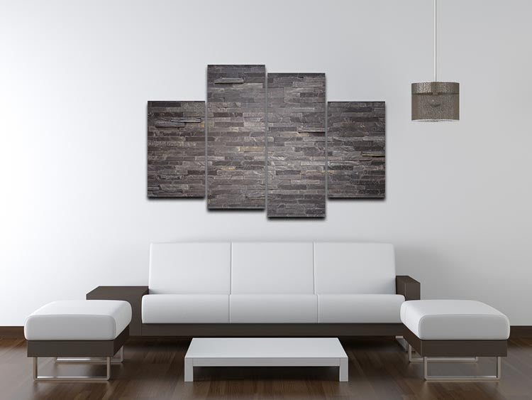 Pattern of black slate 4 Split Panel Canvas - Canvas Art Rocks - 3