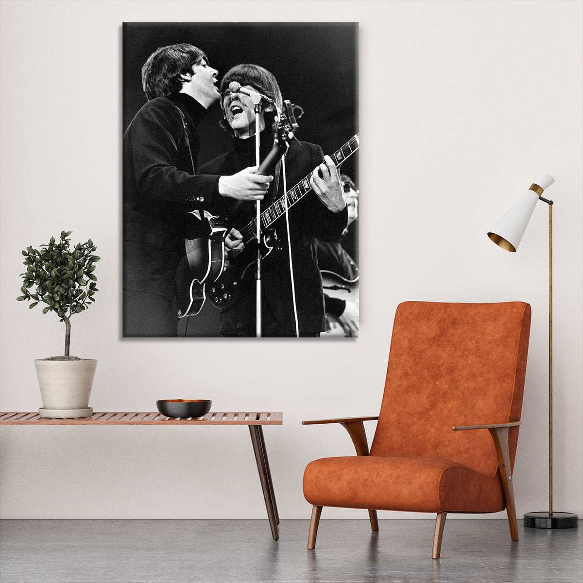 Paul McCartney and George Harrison on stage Canvas Print or Poster - Canvas Art Rocks - 6