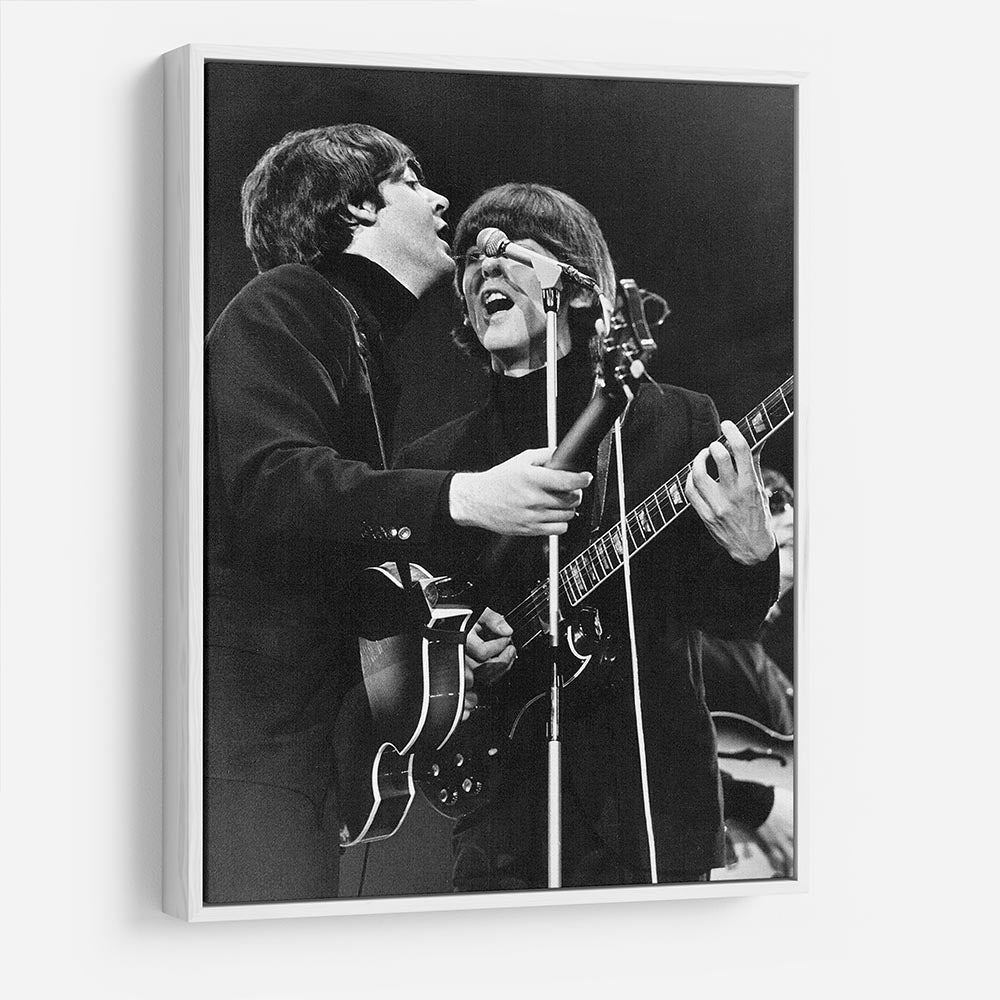Paul McCartney and George Harrison on stage HD Metal Print