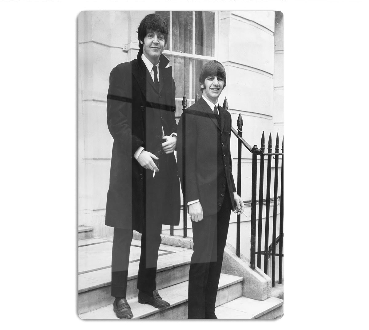 Paul McCartney and Ringo Starr going to collect their MBEs HD Metal Print