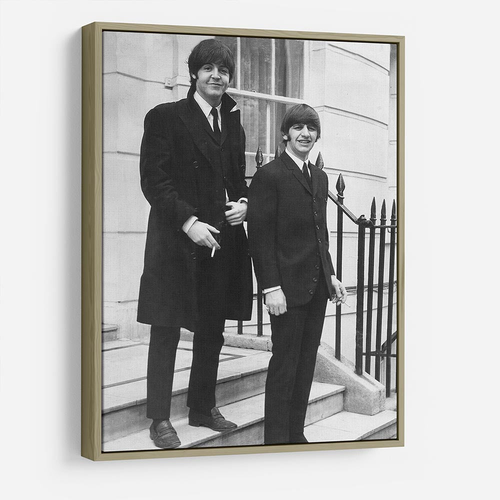 Paul McCartney and Ringo Starr going to collect their MBEs HD Metal Print
