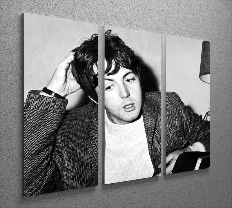 Paul McCartney being interviewed 3 Split Panel Canvas Print - Canvas Art Rocks - 2