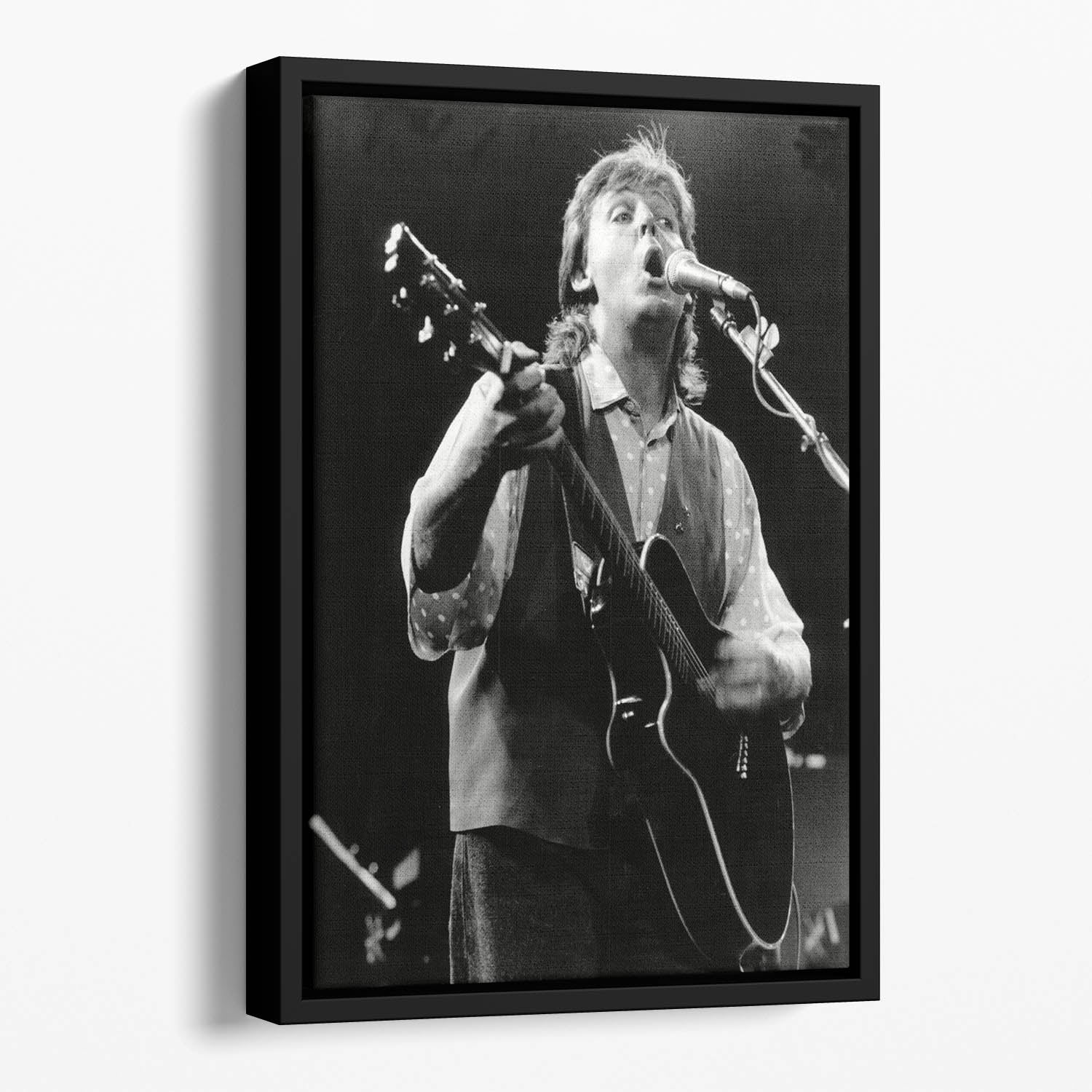 Paul McCartney on stage in 1989 Floating Framed Canvas