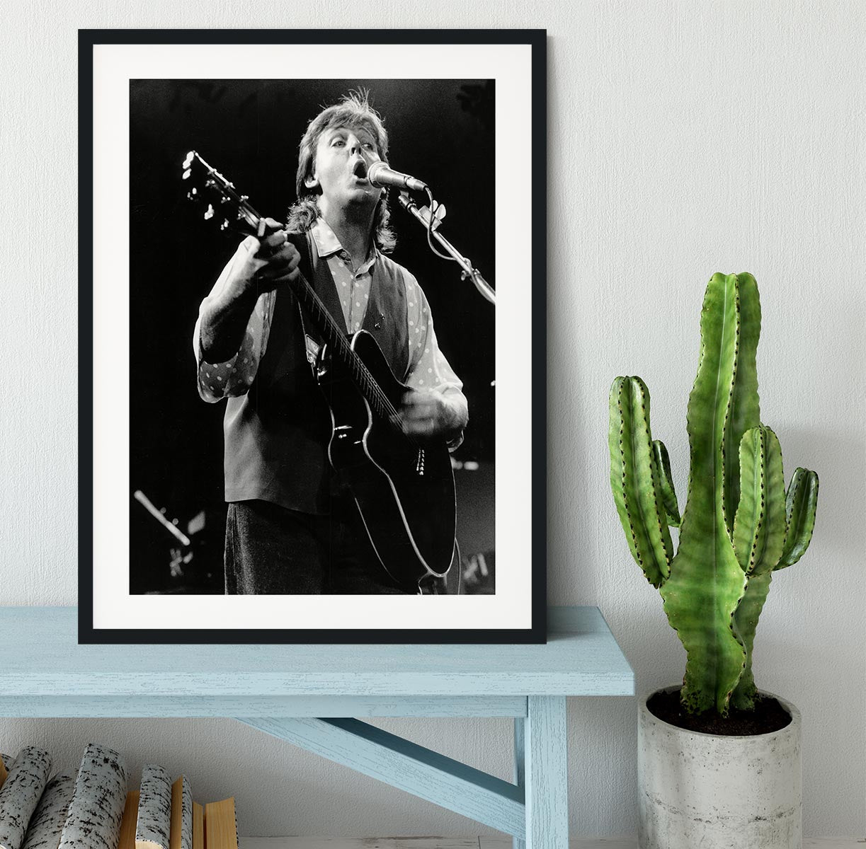 Paul McCartney on stage in 1989 Framed Print - Canvas Art Rocks - 1