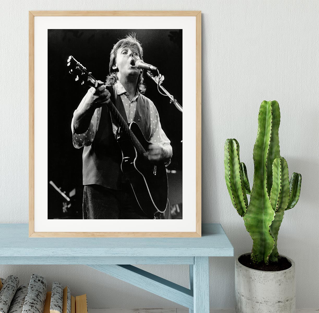 Paul McCartney on stage in 1989 Framed Print - Canvas Art Rocks - 3
