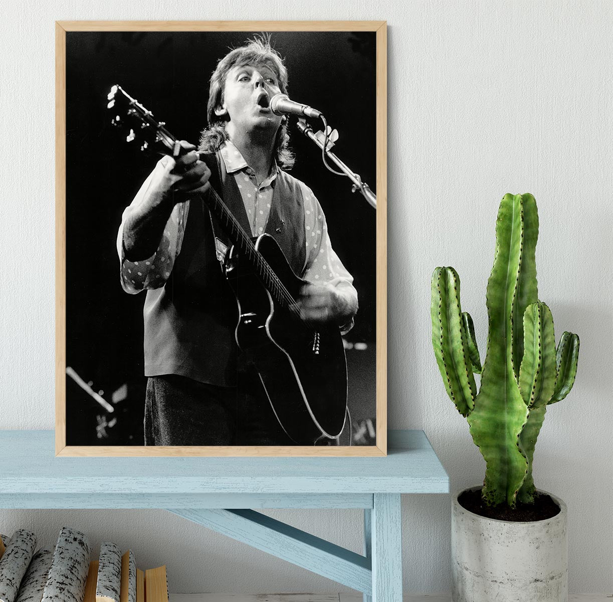 Paul McCartney on stage in 1989 Framed Print - Canvas Art Rocks - 4