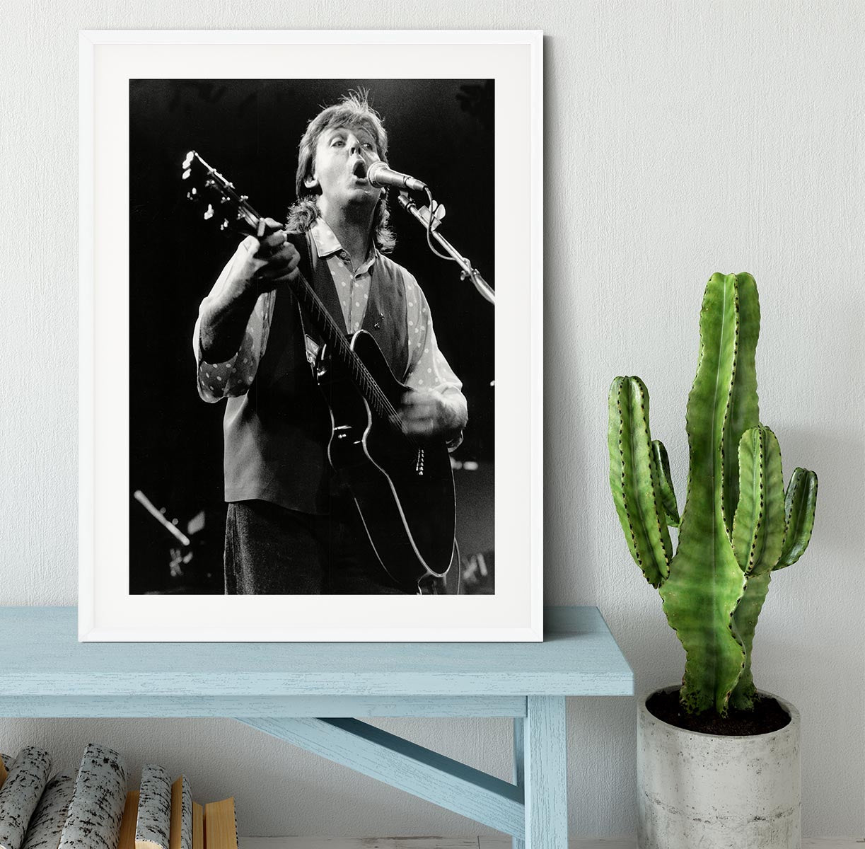 Paul McCartney on stage in 1989 Framed Print - Canvas Art Rocks - 5