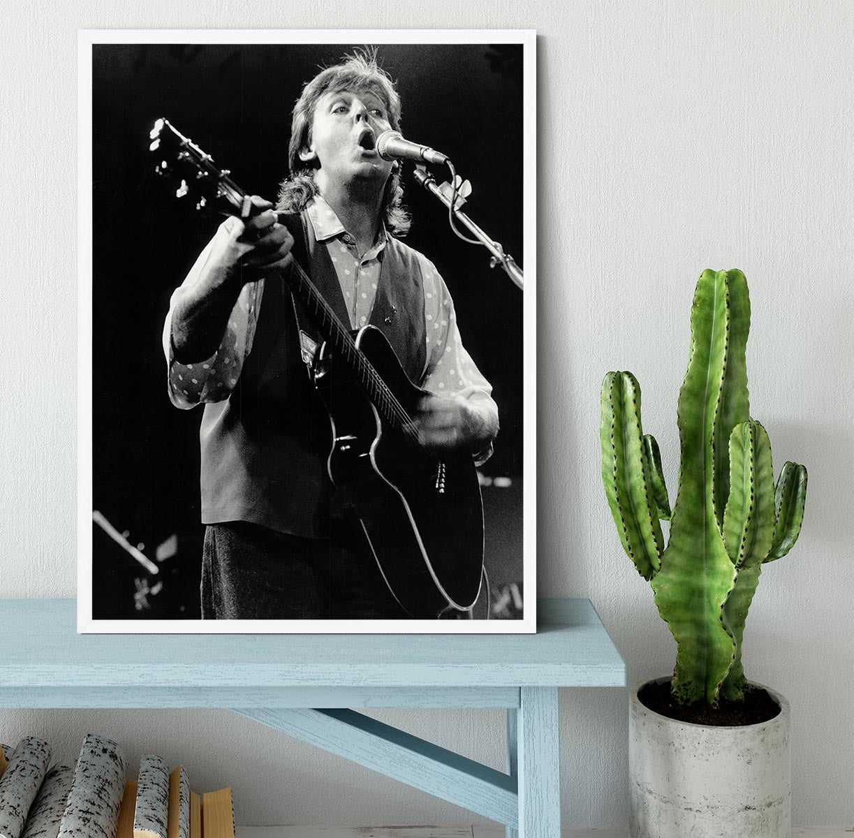 Paul McCartney on stage in 1989 Framed Print - Canvas Art Rocks -6
