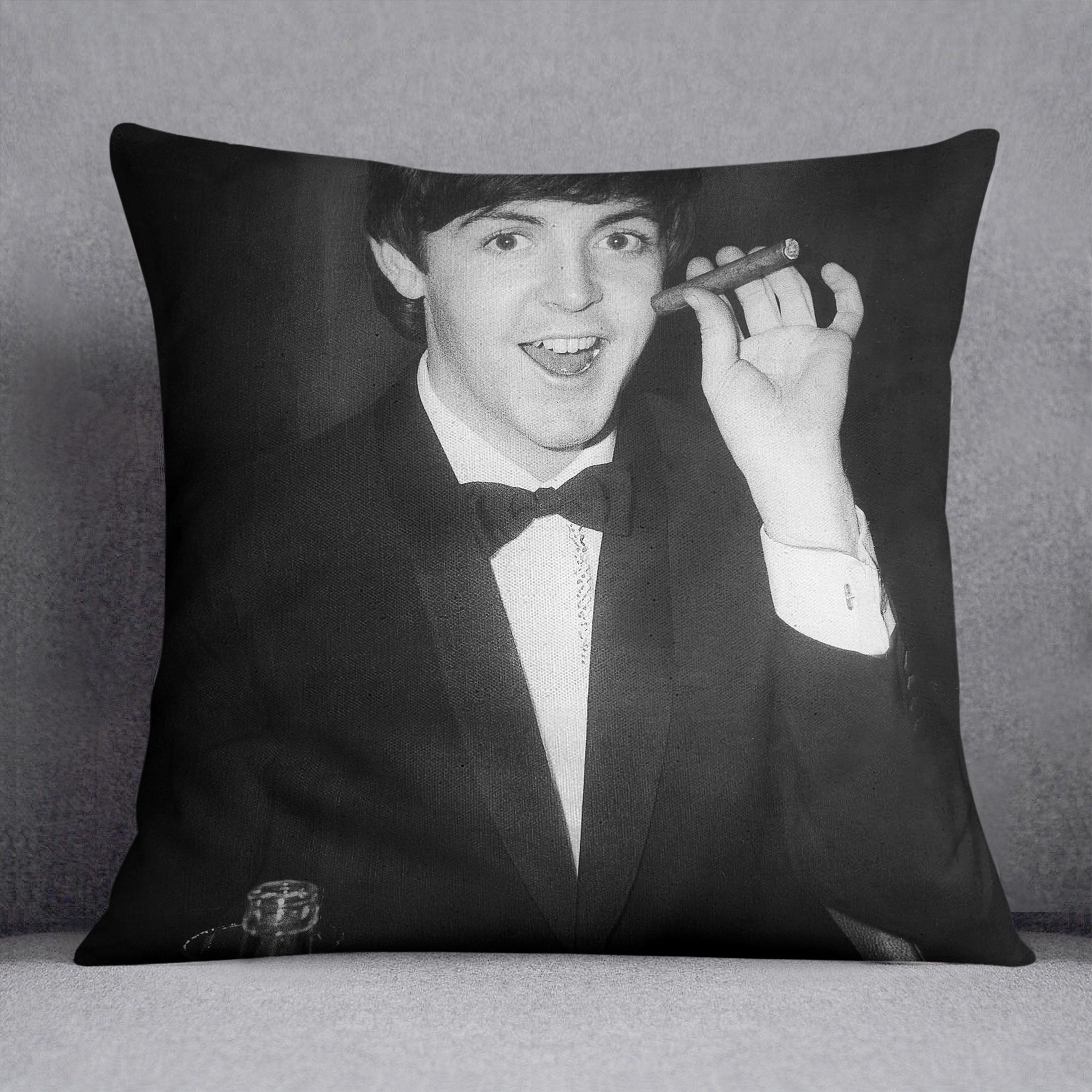 Paul McCartney with a cigar Cushion