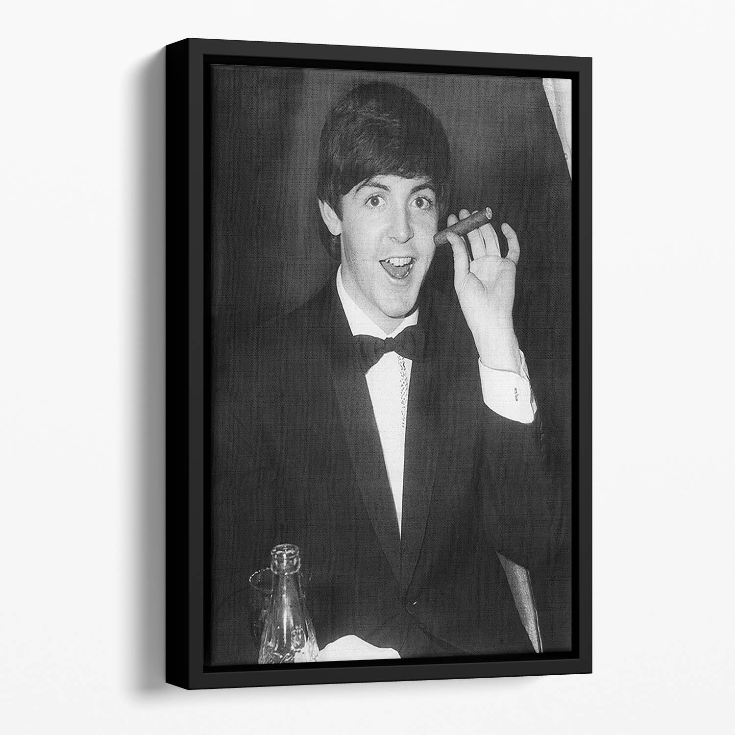 Paul McCartney with a cigar Floating Framed Canvas