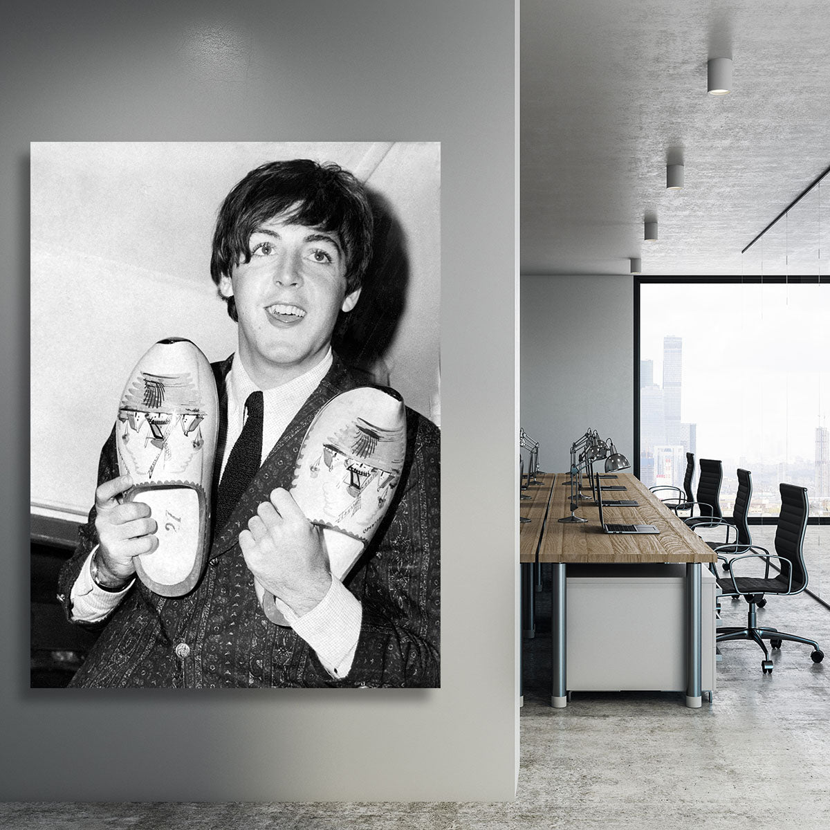 Paul McCartney with a pair of clogs Canvas Print or Poster - Canvas Art Rocks - 3
