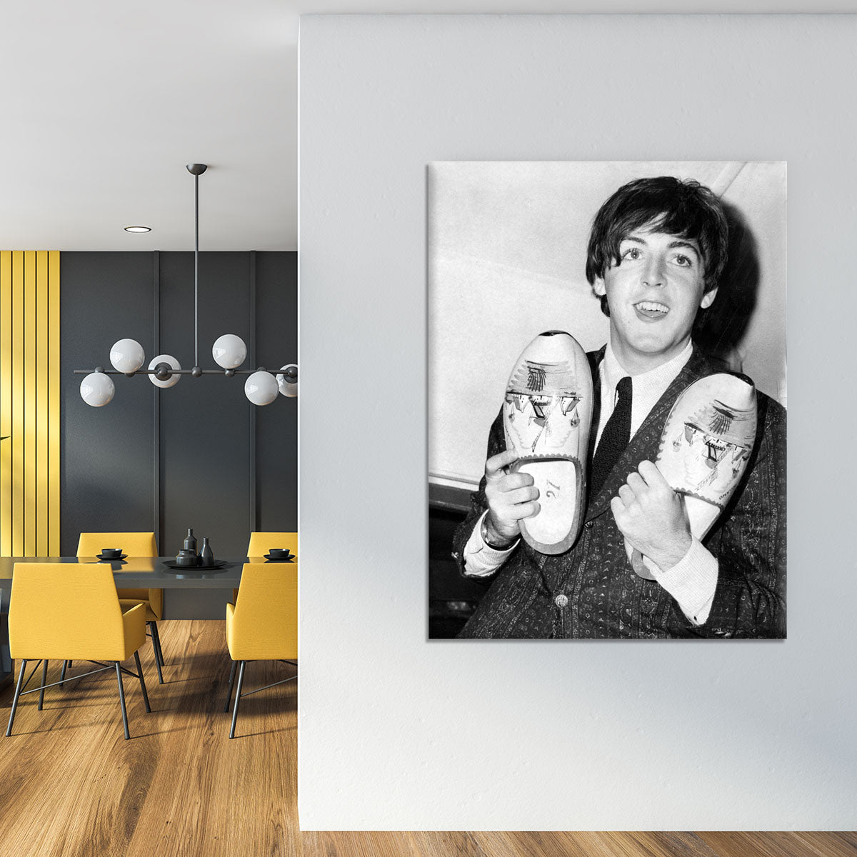 Paul McCartney with a pair of clogs Canvas Print or Poster - Canvas Art Rocks - 4