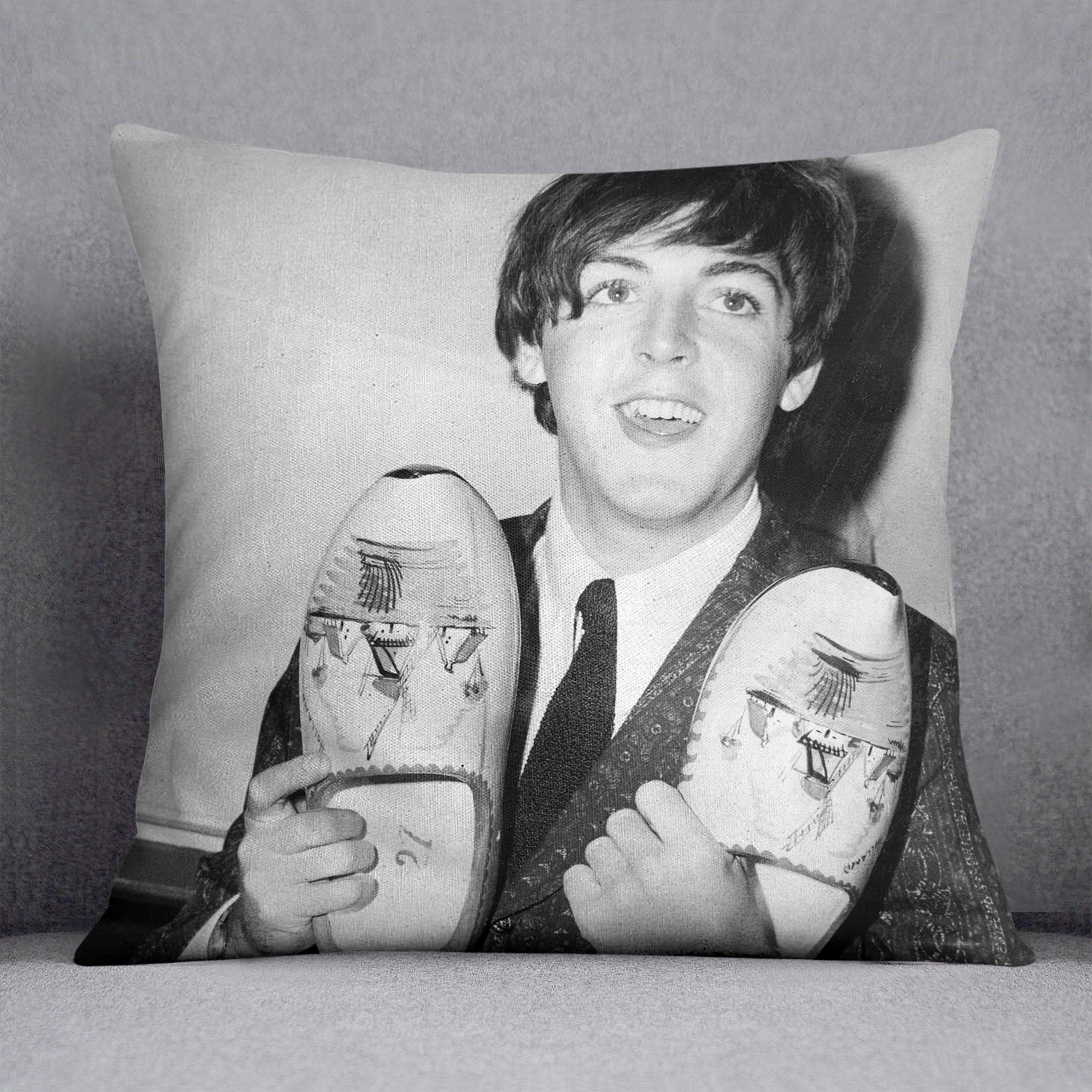 Paul McCartney with a pair of clogs Cushion