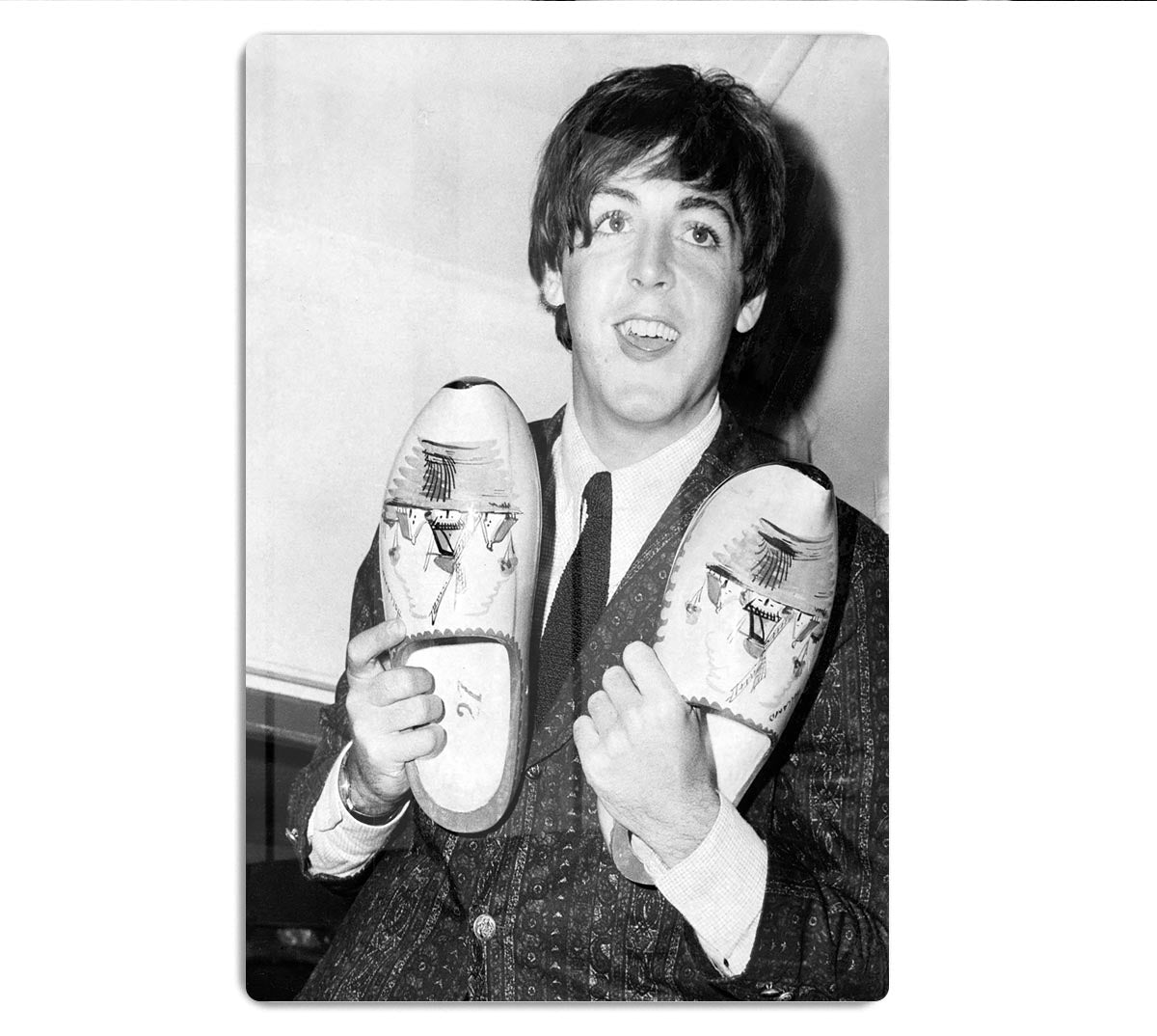 Paul McCartney with a pair of clogs HD Metal Print
