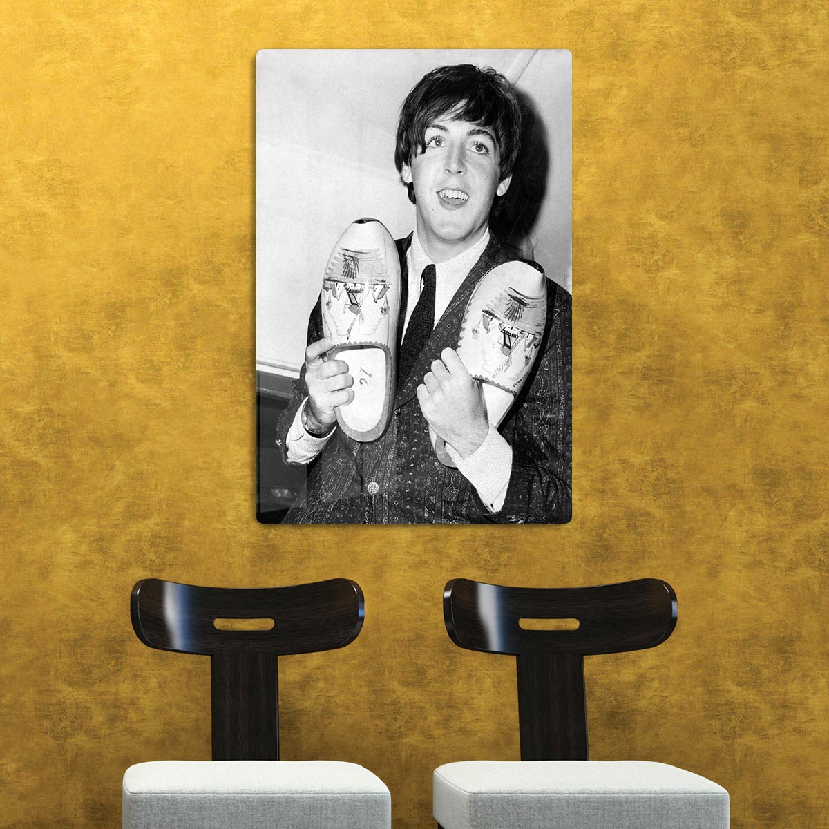 Paul McCartney with a pair of clogs HD Metal Print