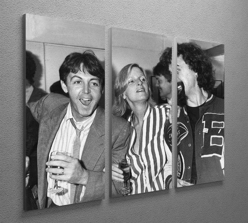 Paul and Linda McCartney with Billy Connolly 3 Split Panel Canvas Print - Canvas Art Rocks - 2
