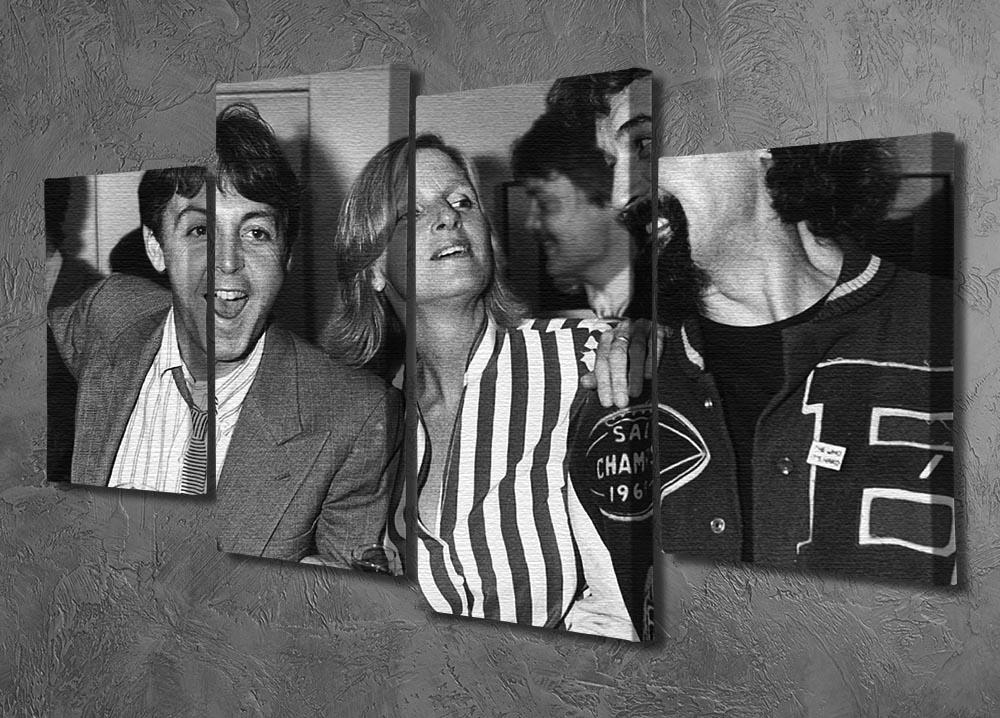 Paul and Linda McCartney with Billy Connolly 4 Split Panel Canvas - Canvas Art Rocks - 2