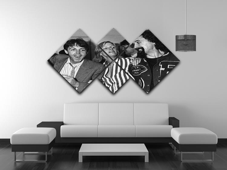 Paul and Linda McCartney with Billy Connolly 4 Square Multi Panel Canvas - Canvas Art Rocks - 3