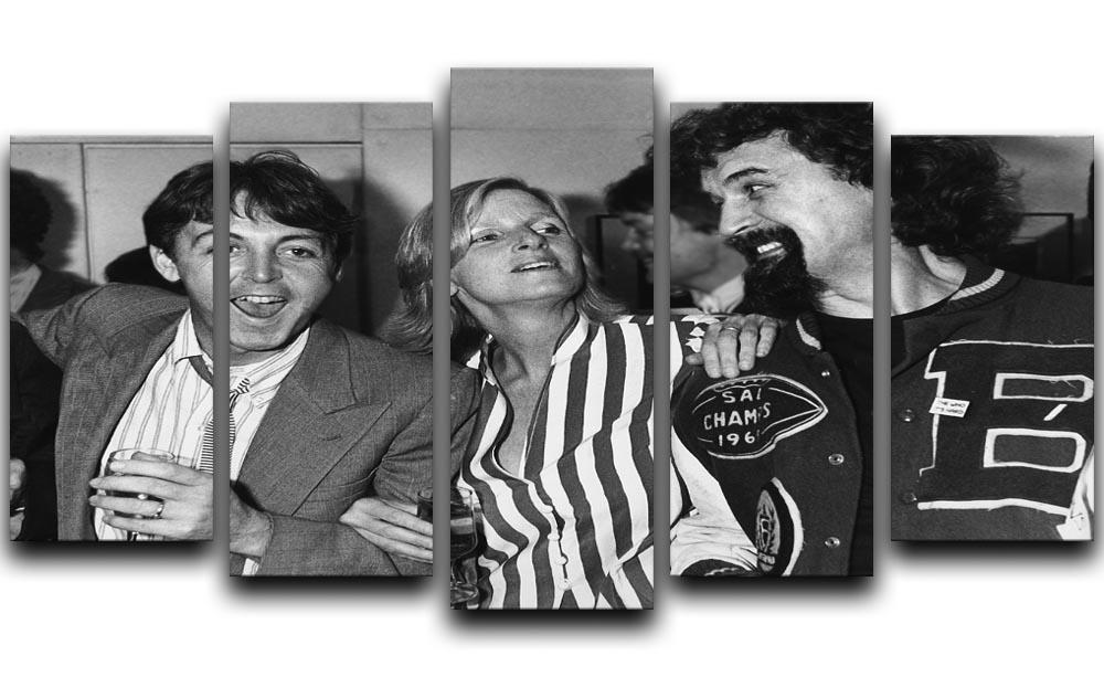 Paul and Linda McCartney with Billy Connolly 5 Split Panel Canvas  - Canvas Art Rocks - 1