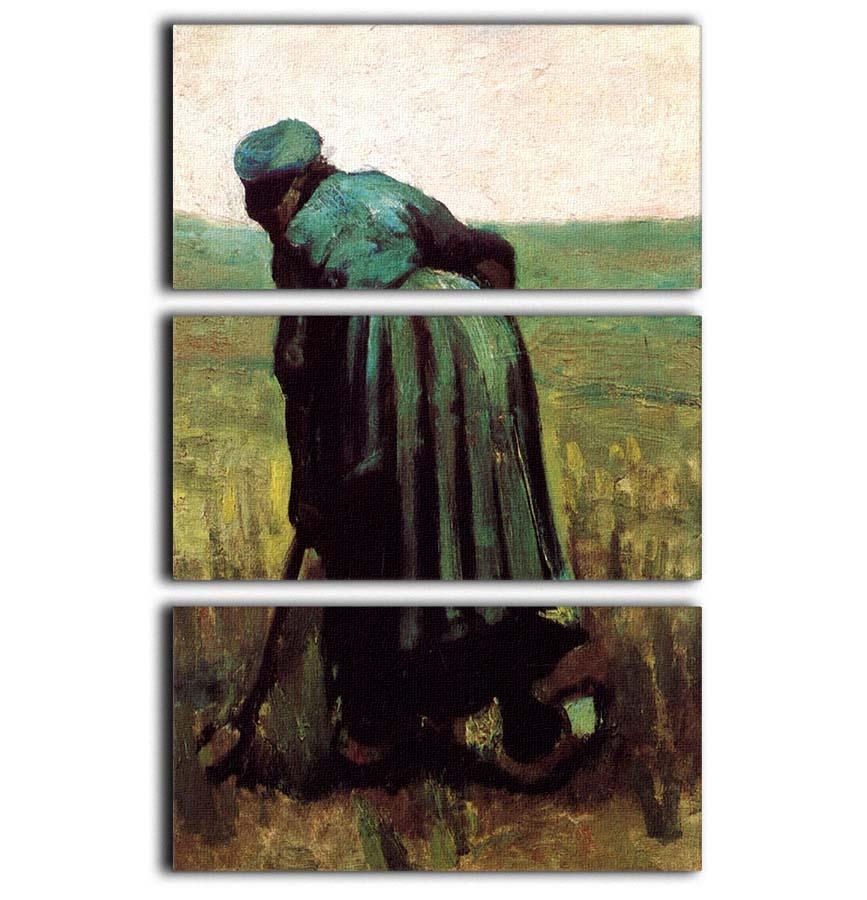 Peasant Woman Digging by Van Gogh 3 Split Panel Canvas Print - Canvas Art Rocks - 1