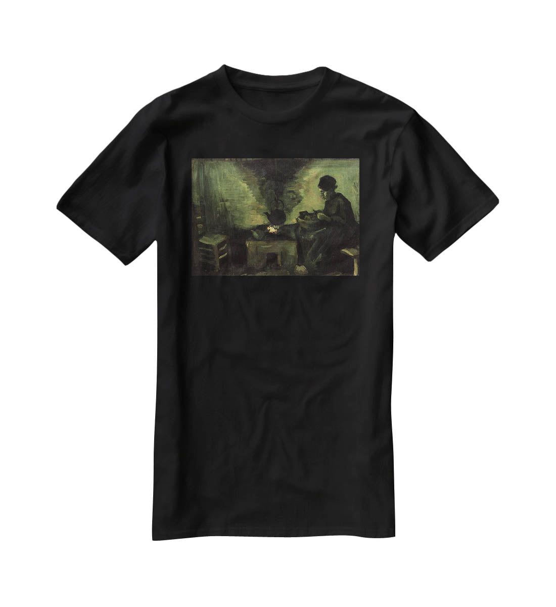 Peasant Woman by the Fireplace by Van Gogh T-Shirt - Canvas Art Rocks - 1