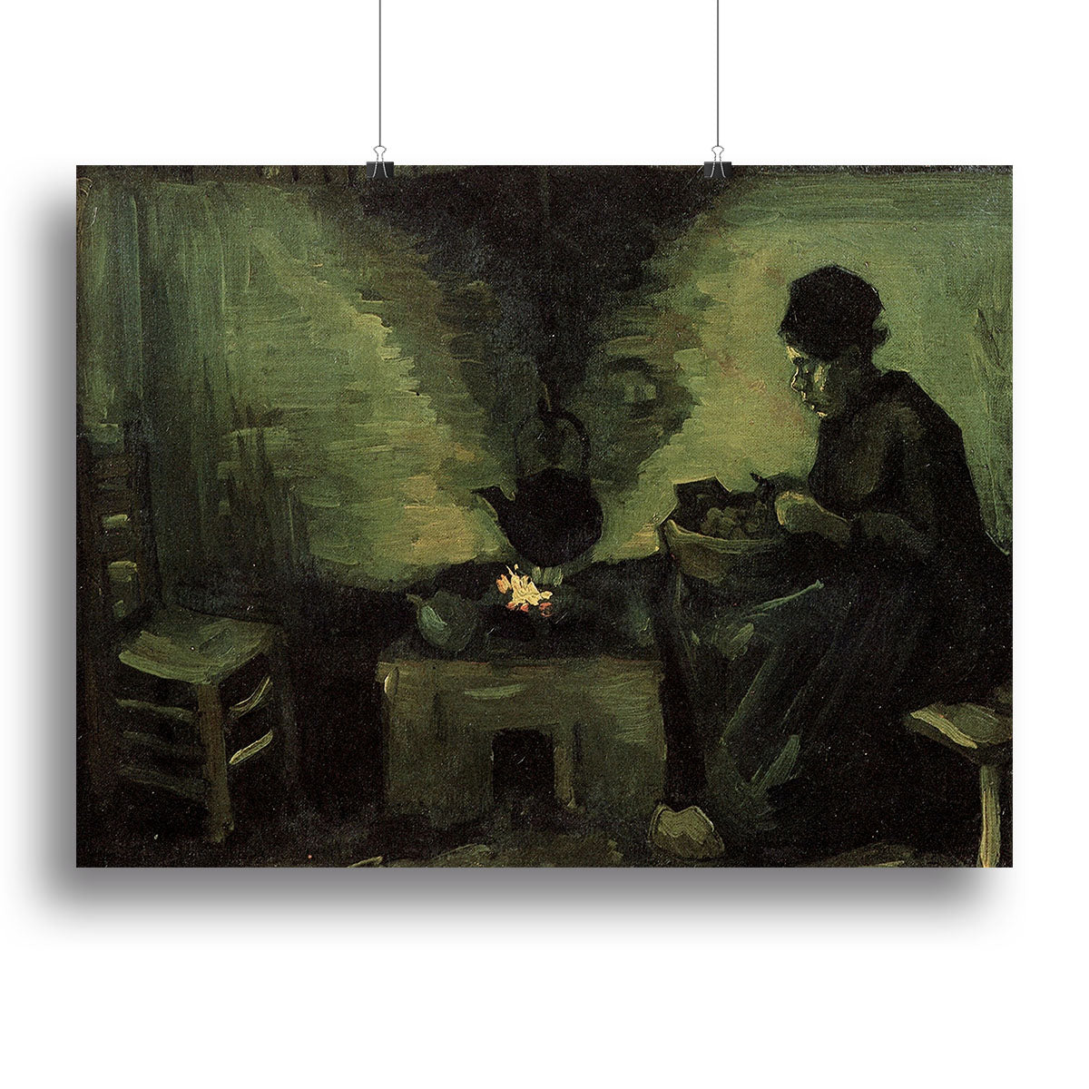 Peasant Woman by the Fireplace by Van Gogh Canvas Print or Poster - Canvas Art Rocks - 2