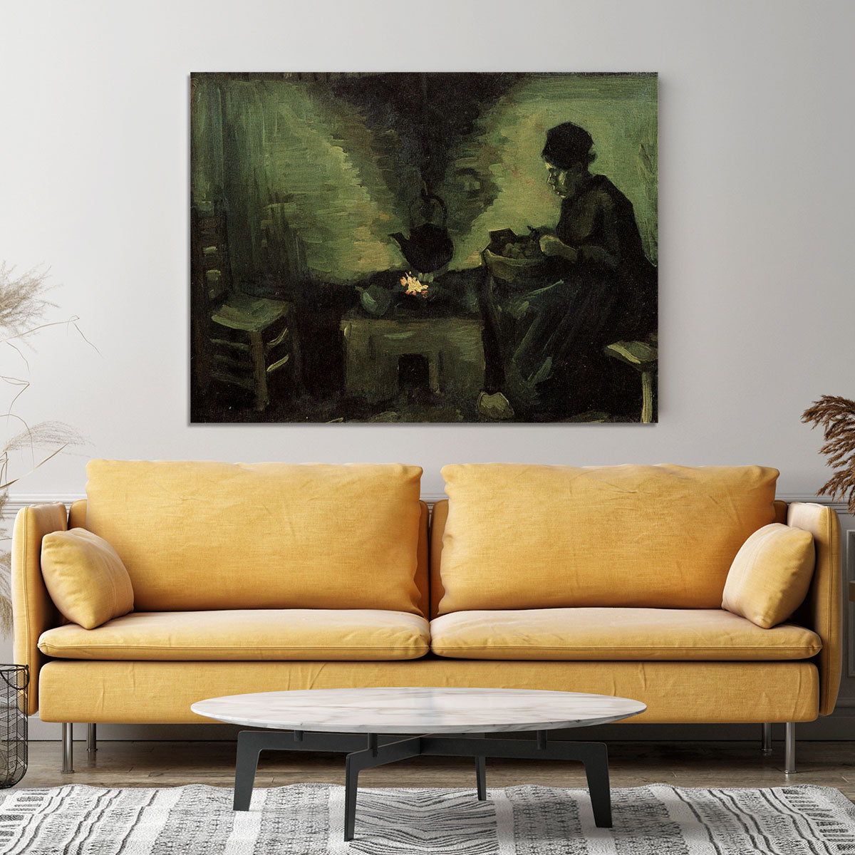 Peasant Woman by the Fireplace by Van Gogh Canvas Print or Poster - Canvas Art Rocks - 4