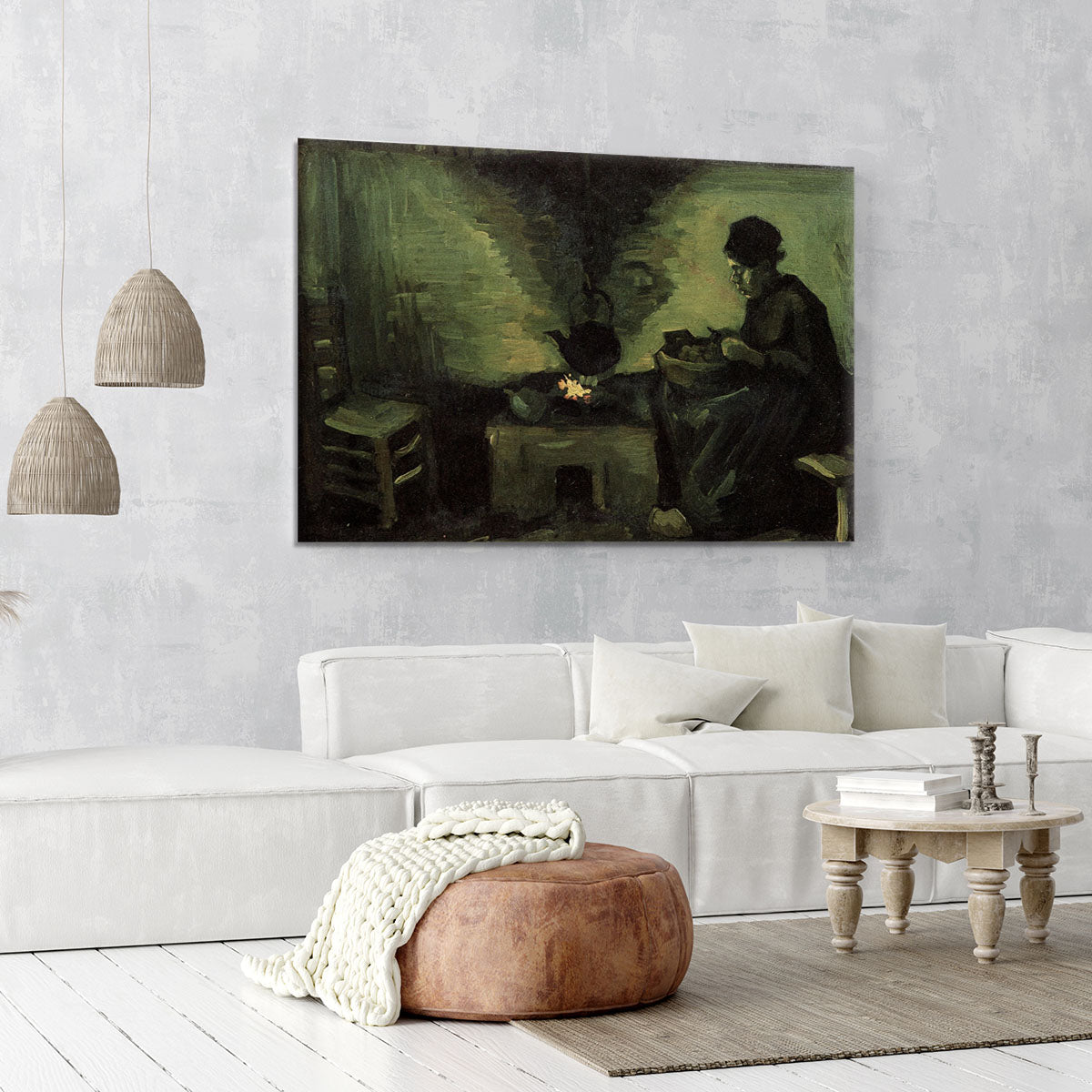 Peasant Woman by the Fireplace by Van Gogh Canvas Print or Poster - Canvas Art Rocks - 6