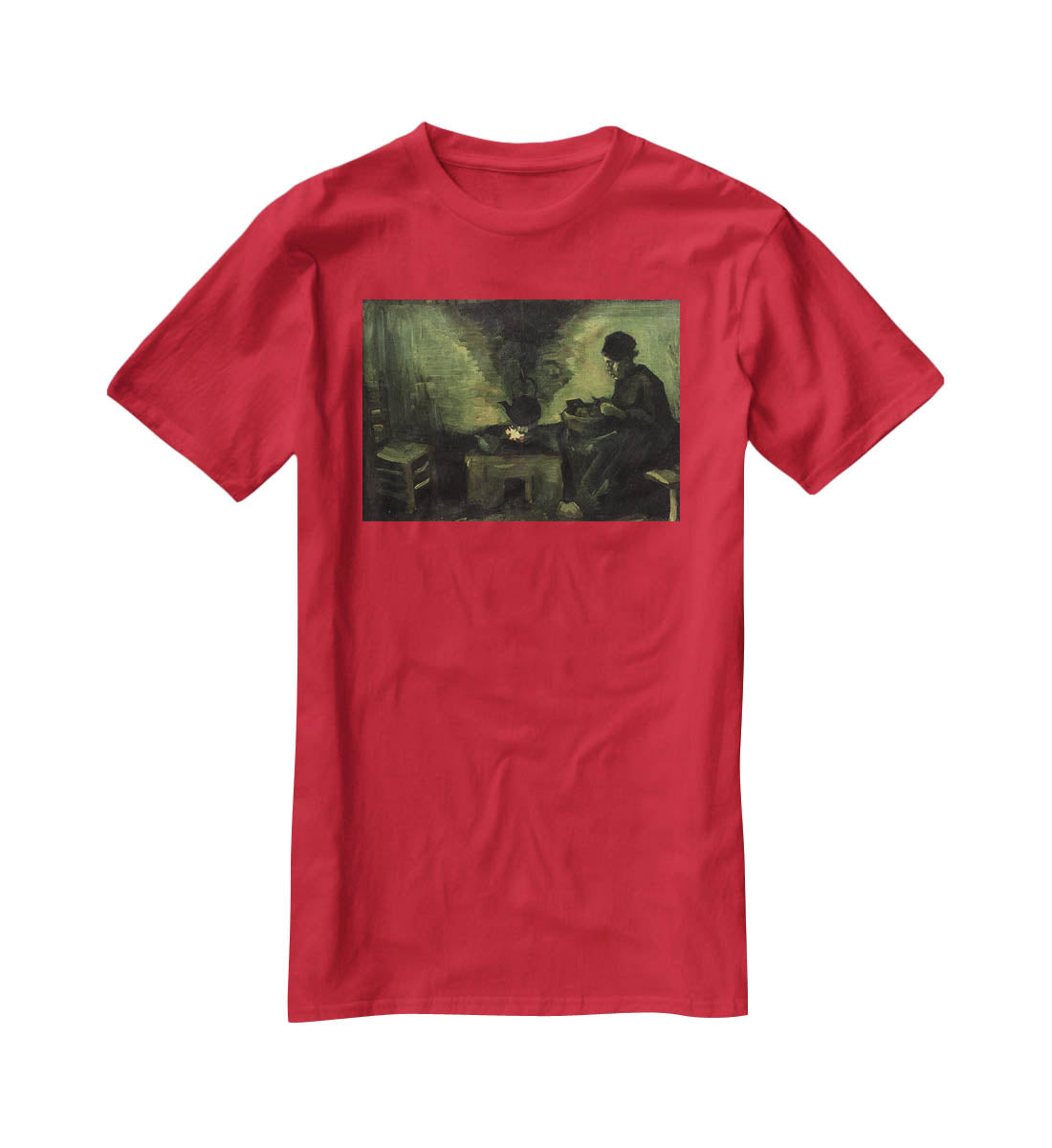 Peasant Woman by the Fireplace by Van Gogh T-Shirt - Canvas Art Rocks - 4
