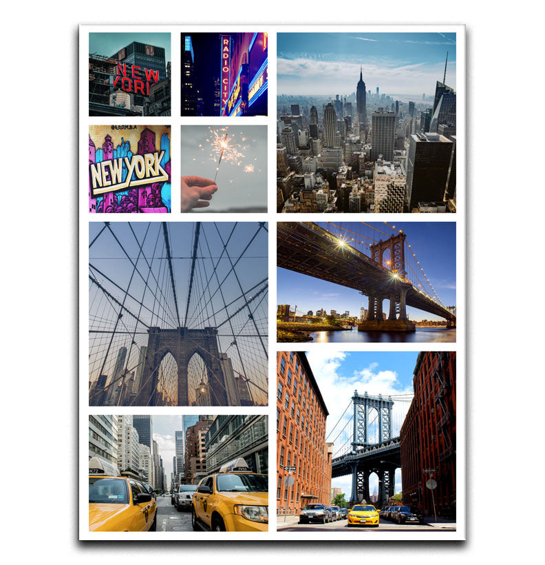Personalised 9 Photo Collage Canvas - Portrait a