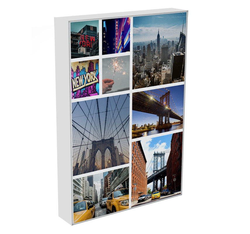 Personalised 9 Photo Collage Canvas - Portrait b
