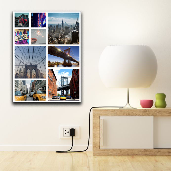 Personalised 9 Photo Collage Canvas - Portrait c