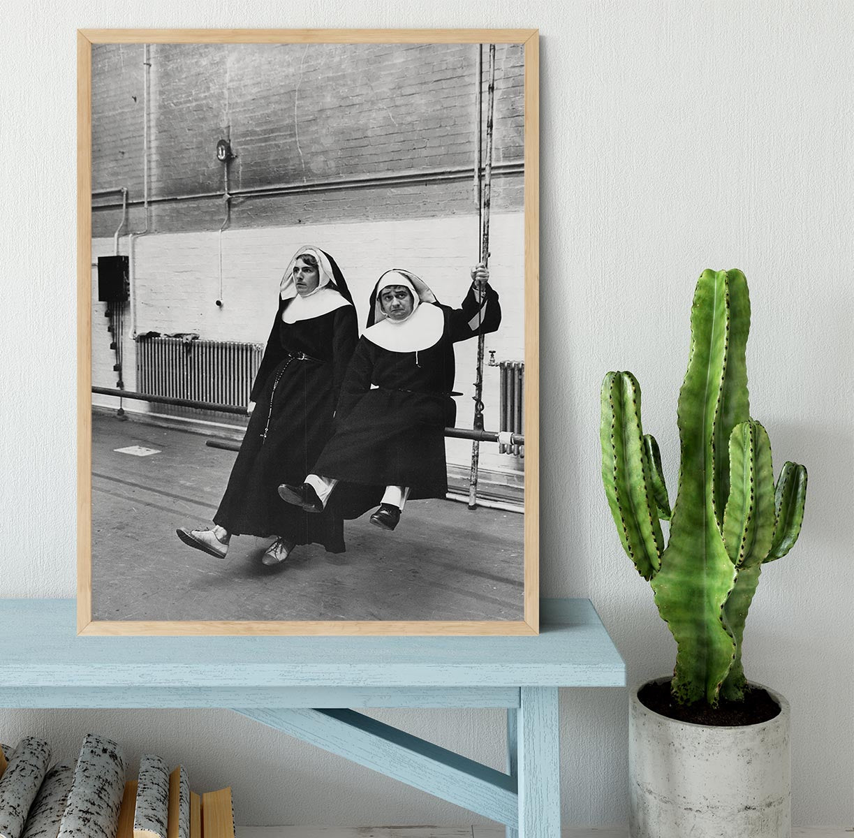 Peter Cook and Dudley Moore dressed as nuns Framed Print - Canvas Art Rocks - 4