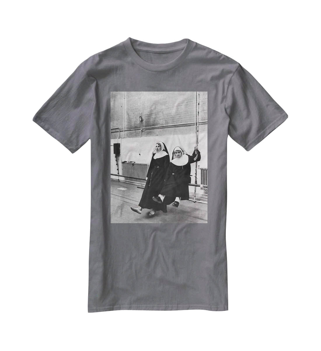 Peter Cook and Dudley Moore dressed as nuns T-Shirt - Canvas Art Rocks - 3