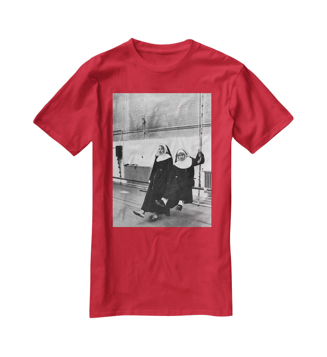 Peter Cook and Dudley Moore dressed as nuns T-Shirt - Canvas Art Rocks - 4