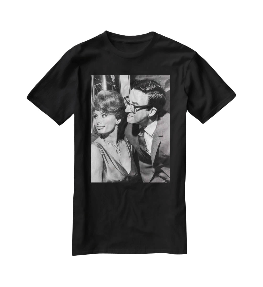 Peter Sellers with actress Sophie Loren T-Shirt - Canvas Art Rocks - 1