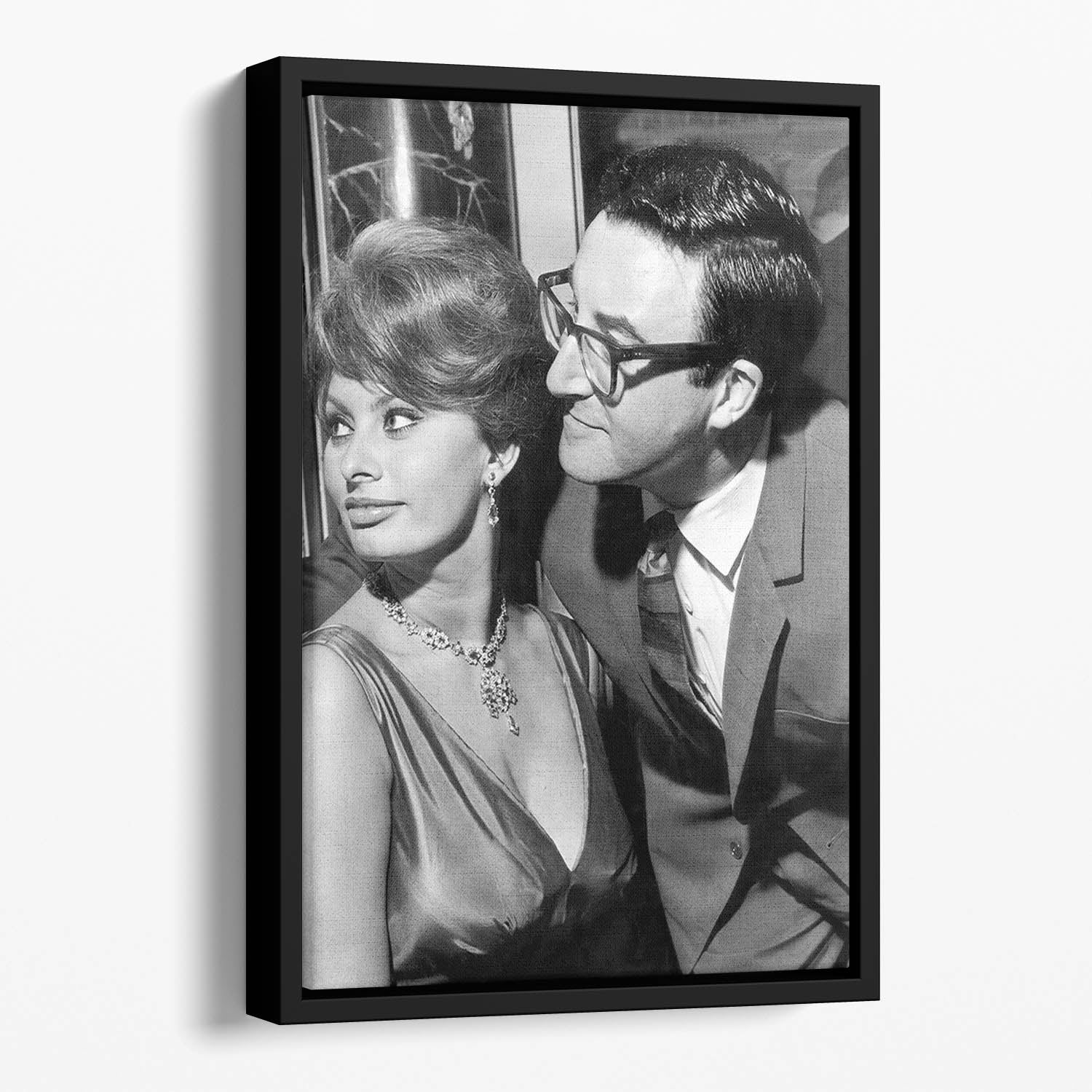Peter Sellers with actress Sophie Loren Floating Framed Canvas