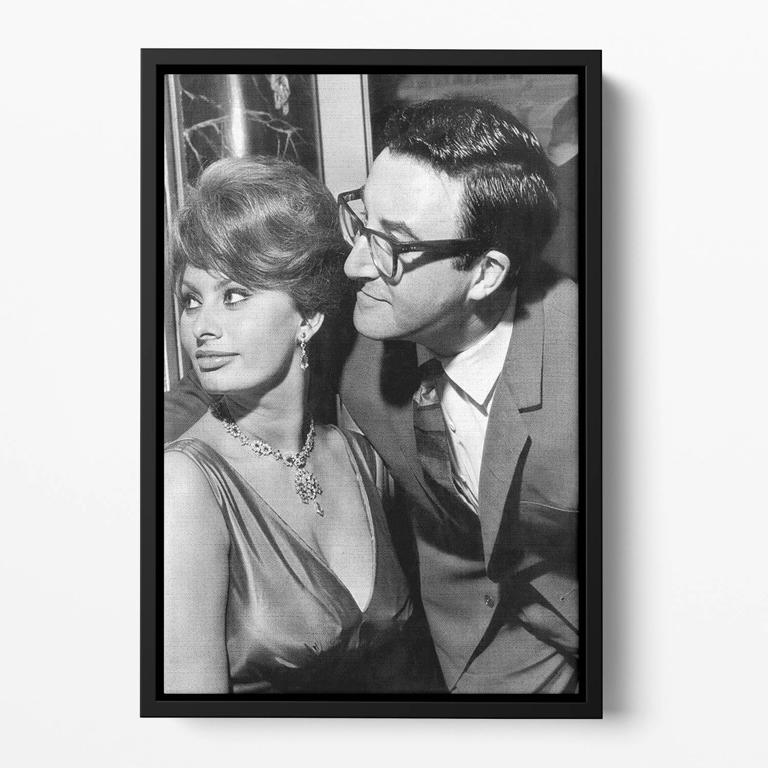 Peter Sellers with actress Sophie Loren Floating Framed Canvas