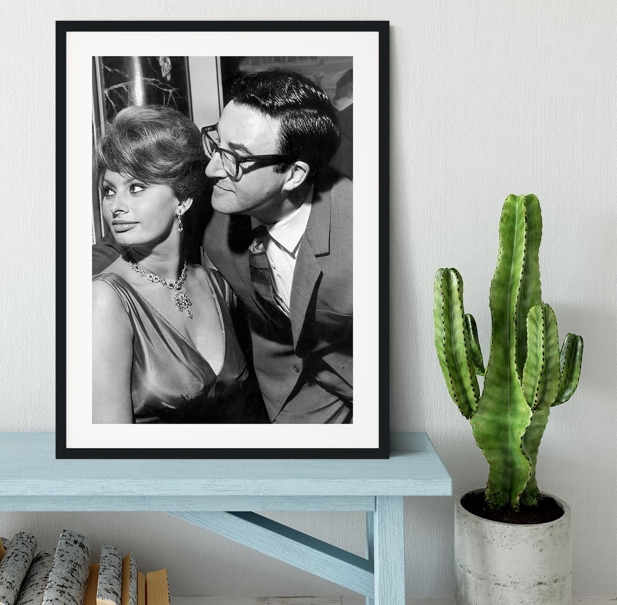 Peter Sellers with actress Sophie Loren Framed Print - Canvas Art Rocks - 1