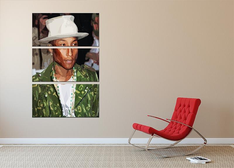 Pharrell Williams Pop Art 3 Split Panel Canvas Print - Canvas Art Rocks - 2