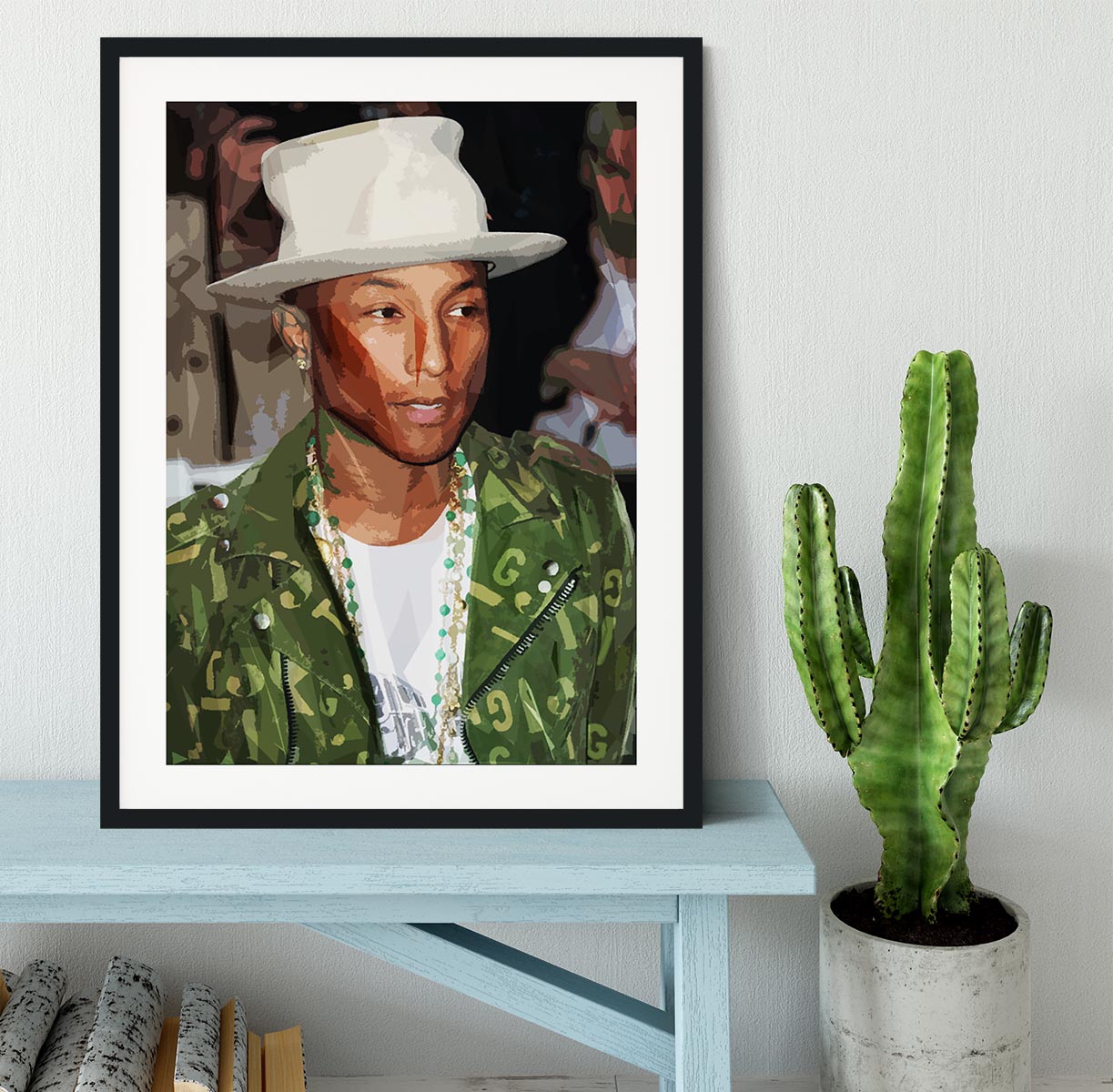 Pharrell Williams Pop Art Framed Print - Canvas Art Rocks - 1
