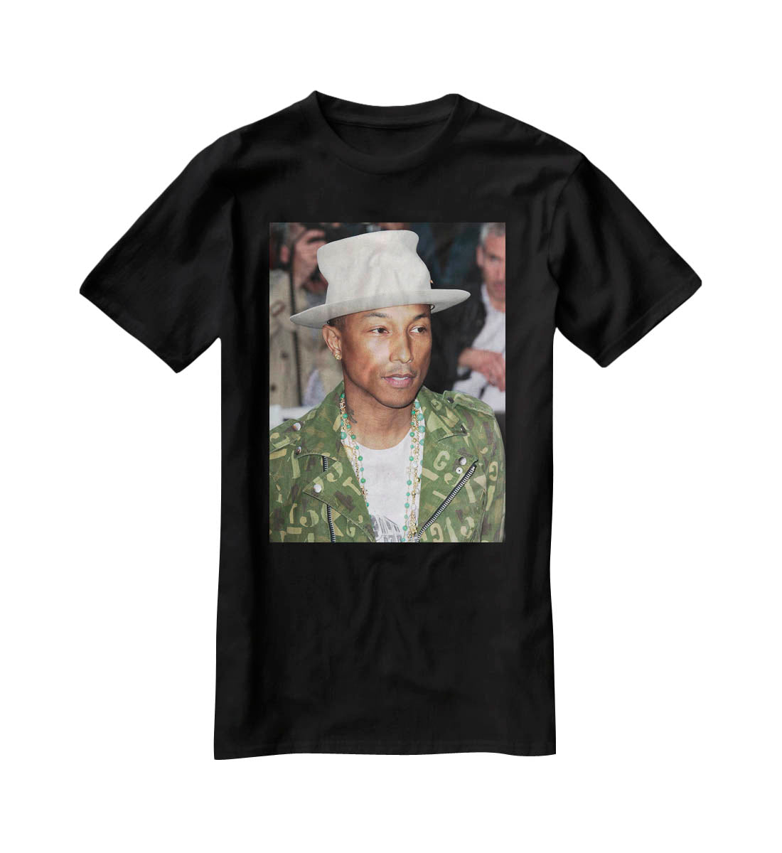 Pharrell Williams in a hat T-Shirt - Canvas Art Rocks - 1