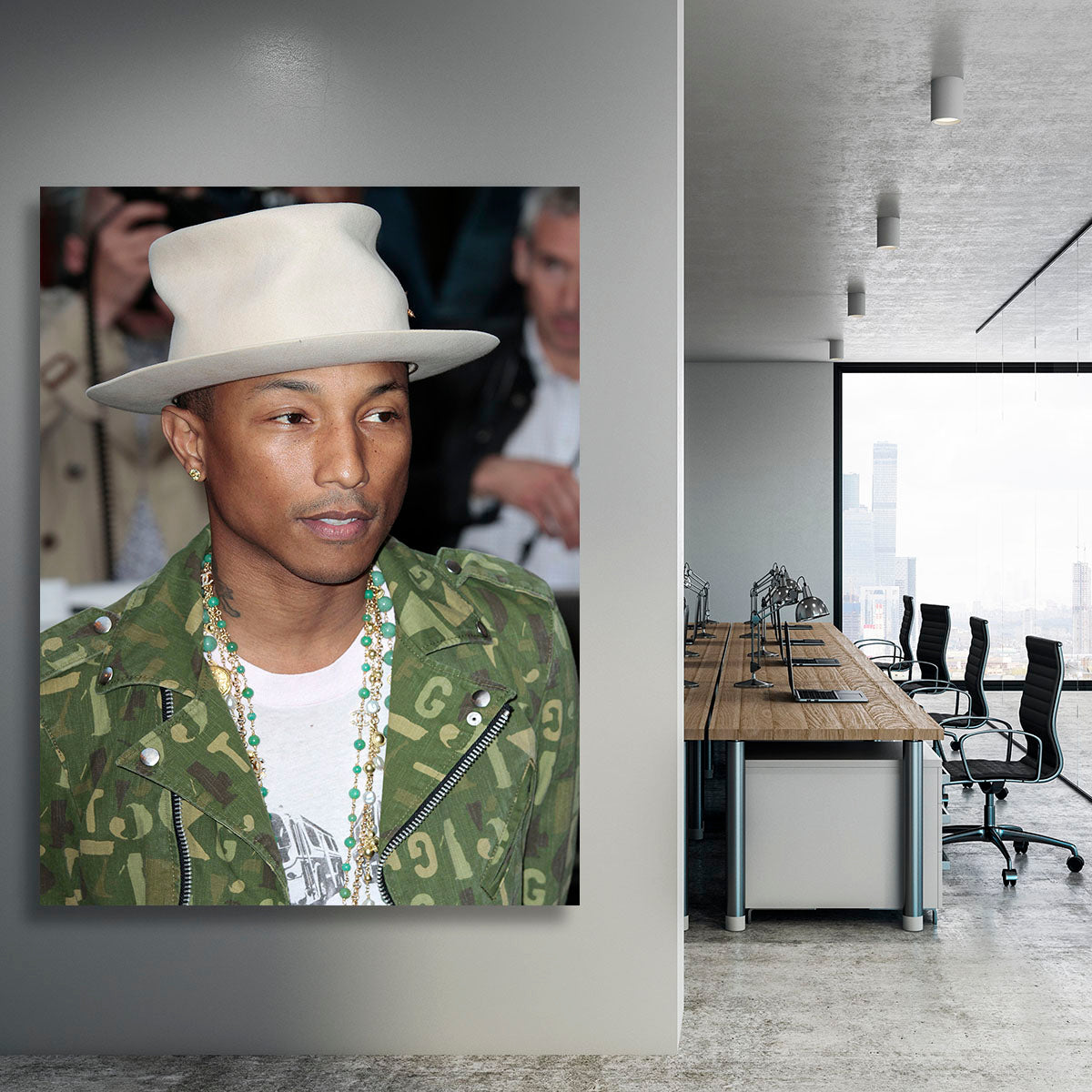 Pharrell Williams in a hat Canvas Print or Poster - Canvas Art Rocks - 3