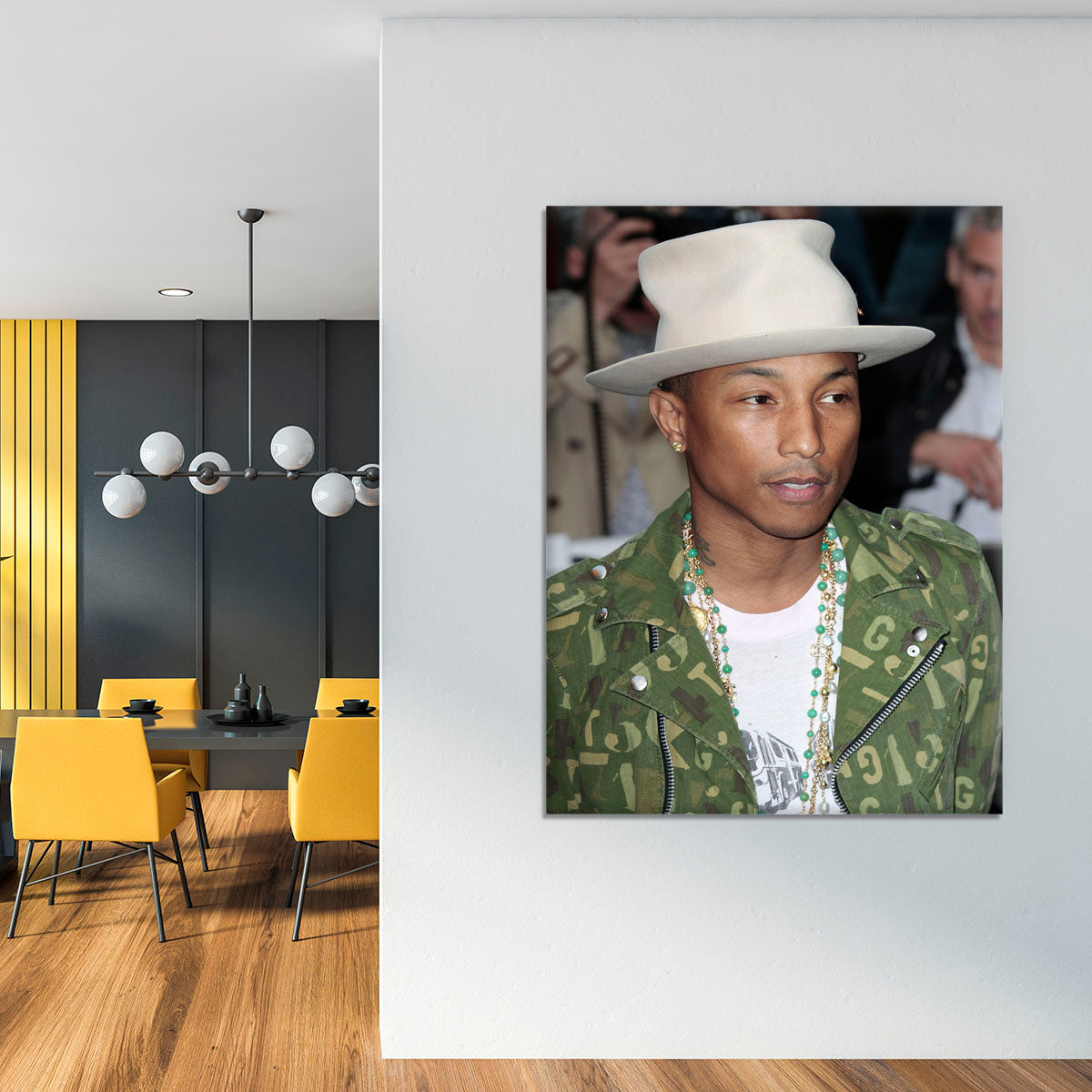 Pharrell Williams in a hat Canvas Print or Poster - Canvas Art Rocks - 4